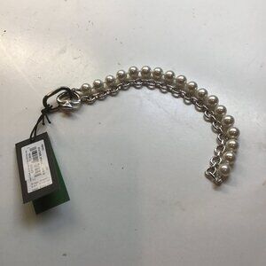 Kate Spade New Double Silver Chain and Pearl Wrap Bracelet